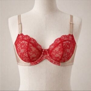 Myla London Red and Beige Lace underwire Bra 51559